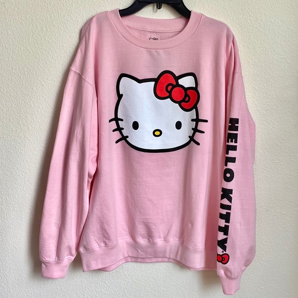 Sanrio Hello Kitty Pink Sweatshirt with Printed Design Size Large - Picture 1 of 7